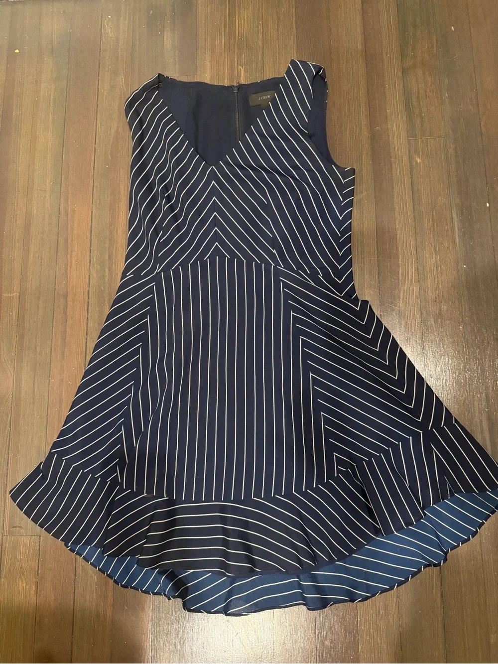 J.Crew Pinstripe Flounce Dress